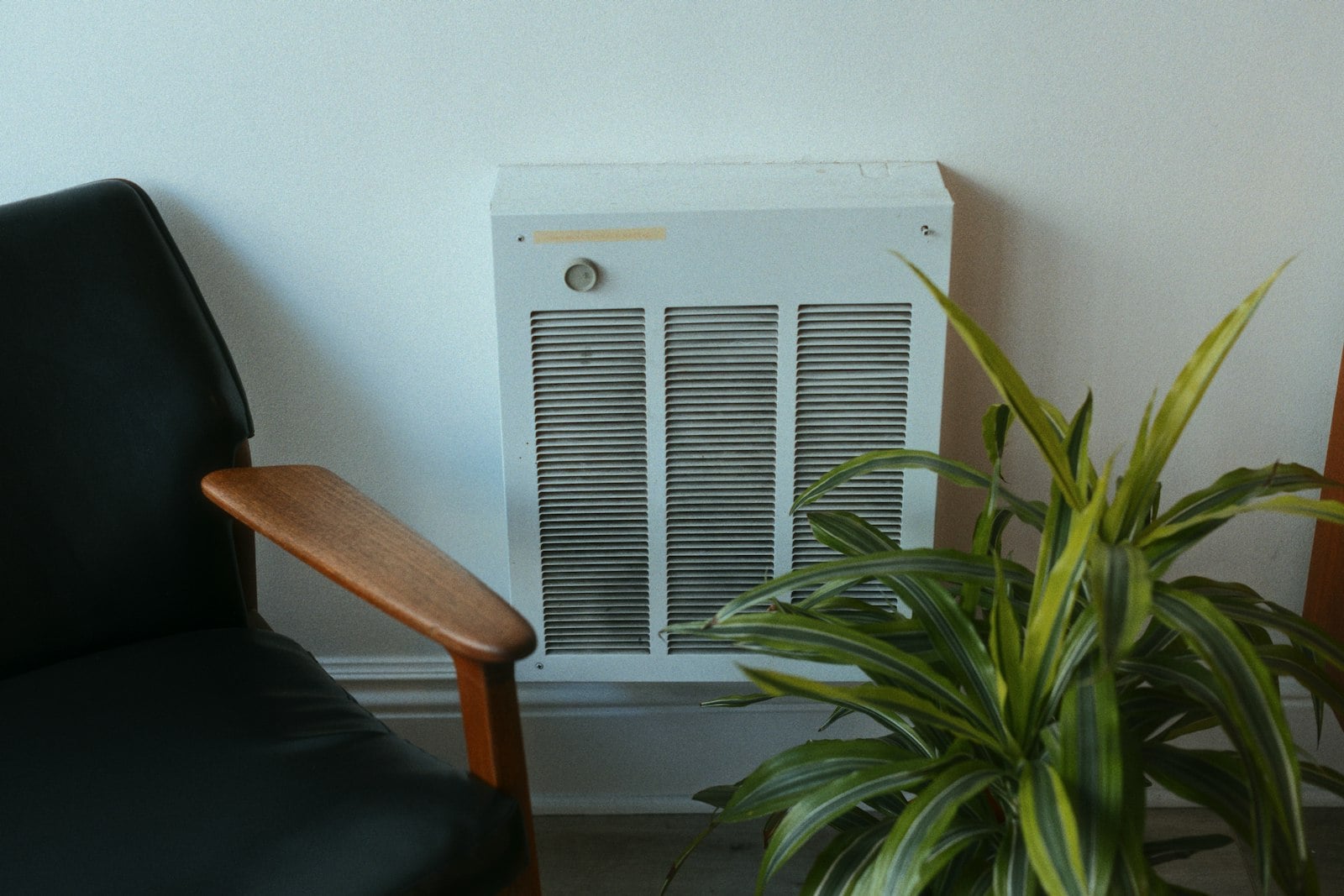 Portable dehumidifier running in a living room